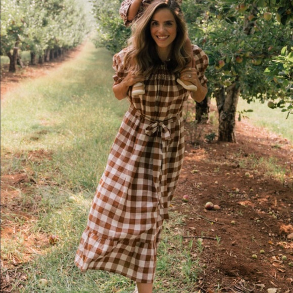 Doen Rhone St Ouen Nutmeg Plaid Dress Sz L - Picture 9 of 9